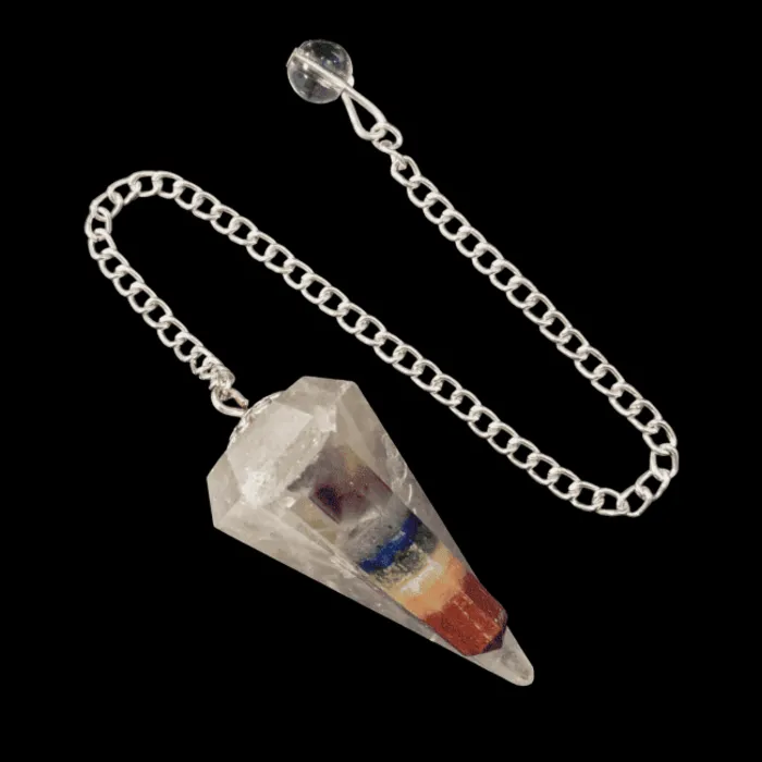 Pendel rookkwarts & Zeven Chakra's conisch 6 vlakken