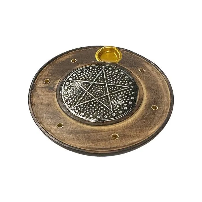 wierookhouder pentagram rond