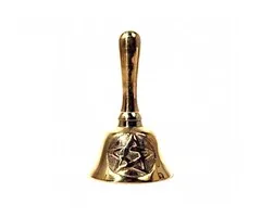 Bel met pentagram symbool messing