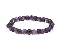 Armband Amethyst en lavasteen