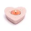 Waxinelichthouder hart rozenkwarts