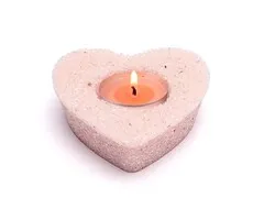 Waxinelichthouder hart rozenkwarts