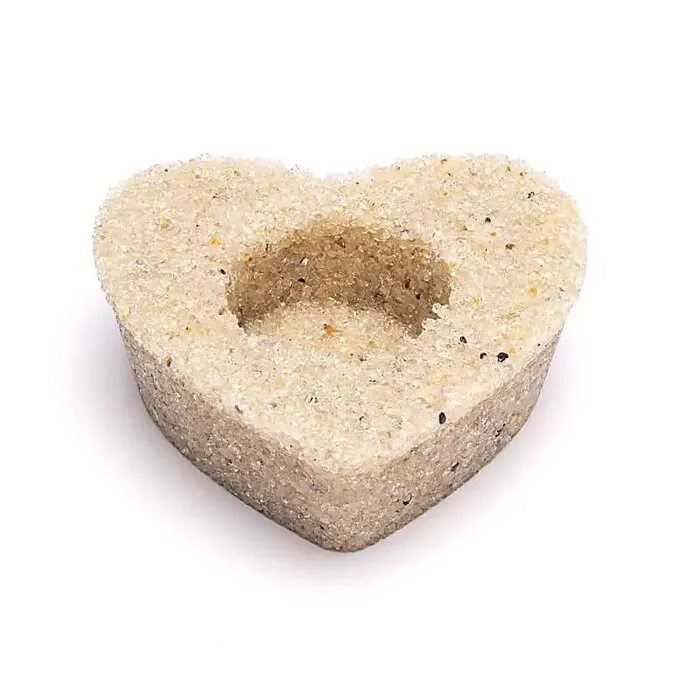 Waxinelichthouder hart bergkristal