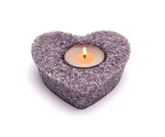 Waxinelichthouder hart amethist