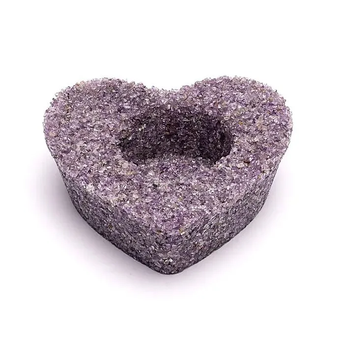 Waxinelichthouder hart amethist