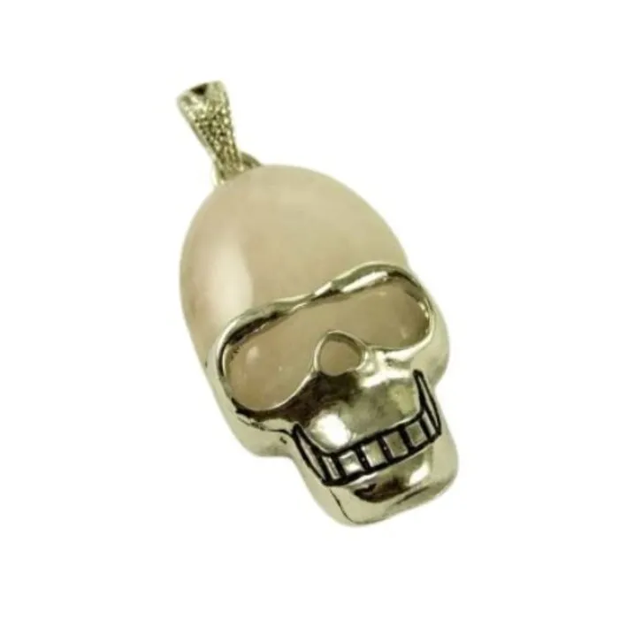 Hanger schedel Rozekwarts kwarts