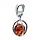 Hanger sterling zilver met amber kogel — 1.5 cm