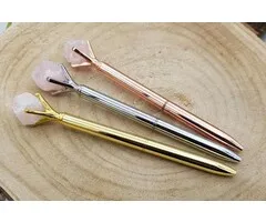 Pen met rozenkwarts - 3 stuks