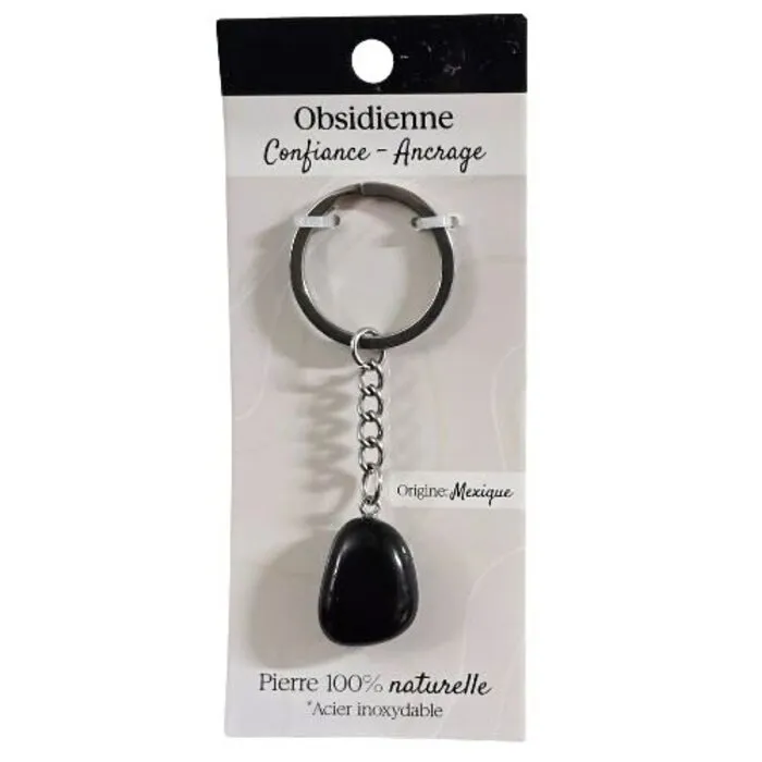Sleutelhanger Obsidiaan – Zelfvertrouwen & Aarding