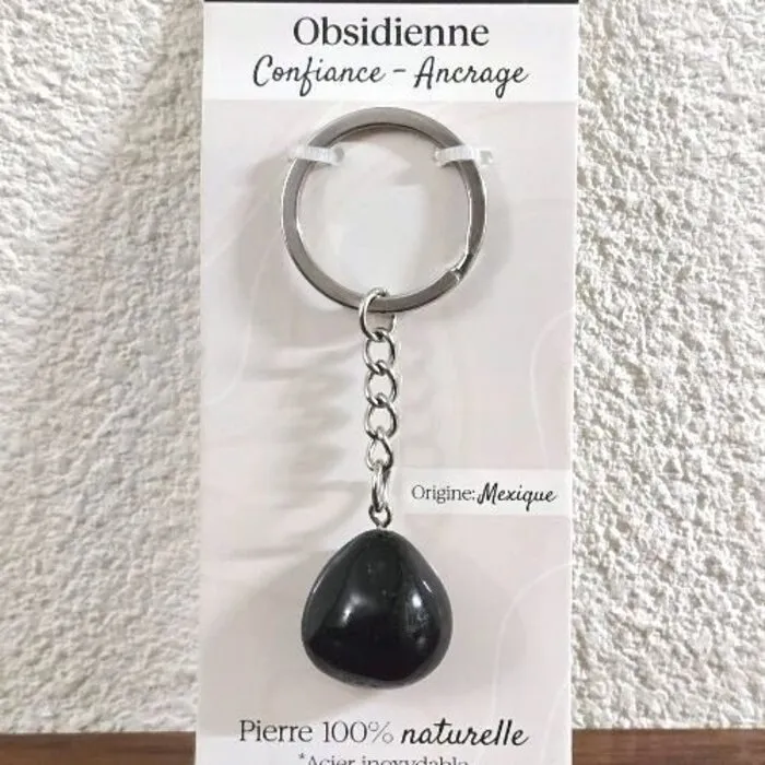 Sleutelhanger Obsidiaan – Zelfvertrouwen & Aarding