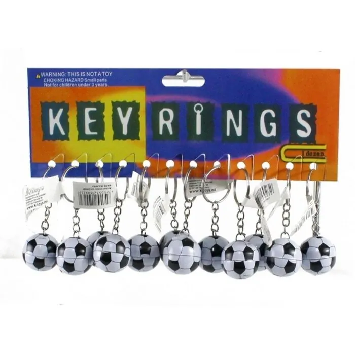 Sleutelhanger metalen voetbal 12 stuks