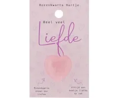 Rozenkwarts hartje “Heel veel liefde” op kaart