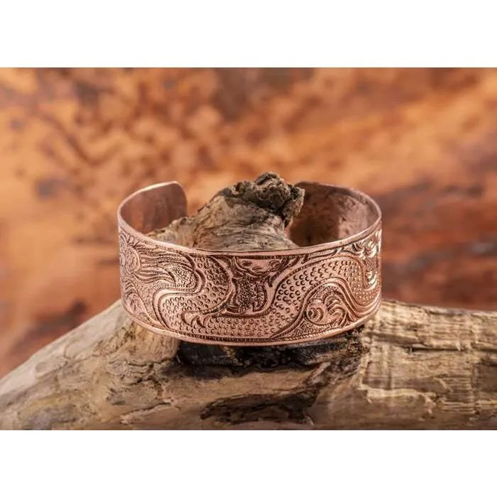 koperen armband met drakenmotief