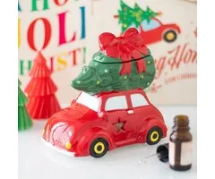 Oliebrander Auto met kerstboom