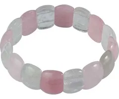 Armband Rozenkwarts met bergkristal