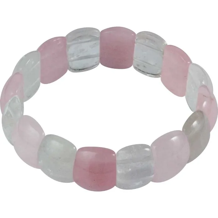 Armband Rozenkwarts met bergkristal