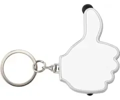 Sleutelhanger ok duimpje met ledlicht - Kleur wit