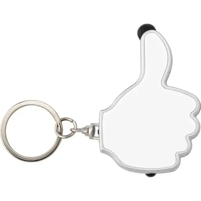 Sleutelhanger ok duimpje met ledlicht - Kleur wit