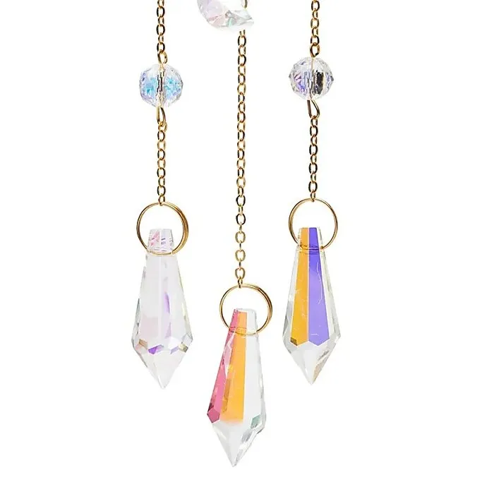 Suncatcher zon en halve maan met kristalglas