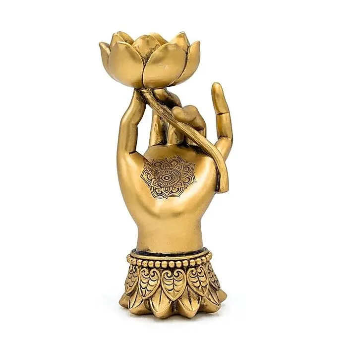 Lotus Theelichthouder Varada Mudra Goudkleurig
