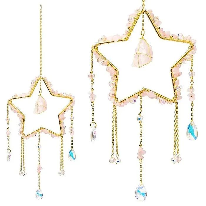 Suncatcher ster met rozenkwarts