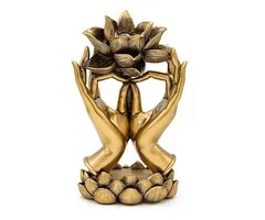 Deco Handen met Lotus goudkleurig