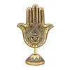 Deco Hand van Fatima op voet goudkleurig