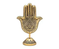 Deco Hand van Fatima op voet goudkleurig