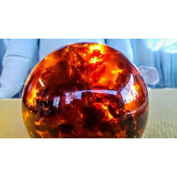 Grote Baltische Barnsteen bol - 14 cm