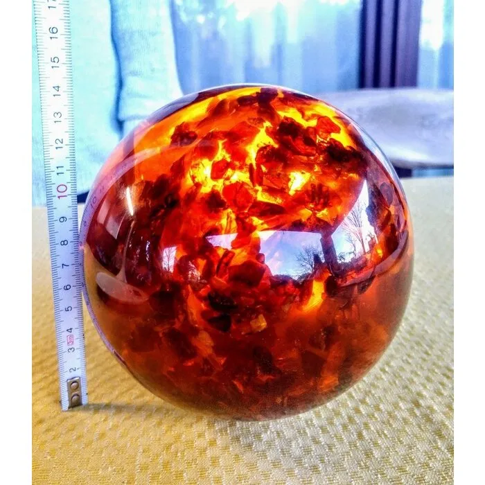 Grote Baltische Barnsteen bol - 14 cm