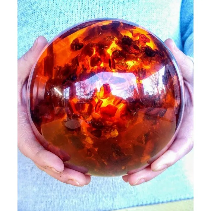 Grote Baltische Barnsteen bol - 14 cm