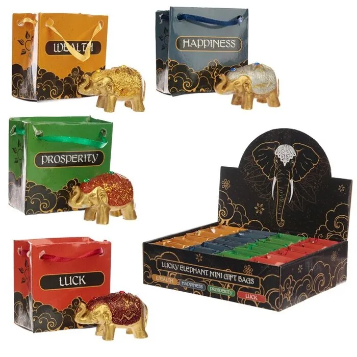 Mini Geluk Olifant in een Tasje met kaartje