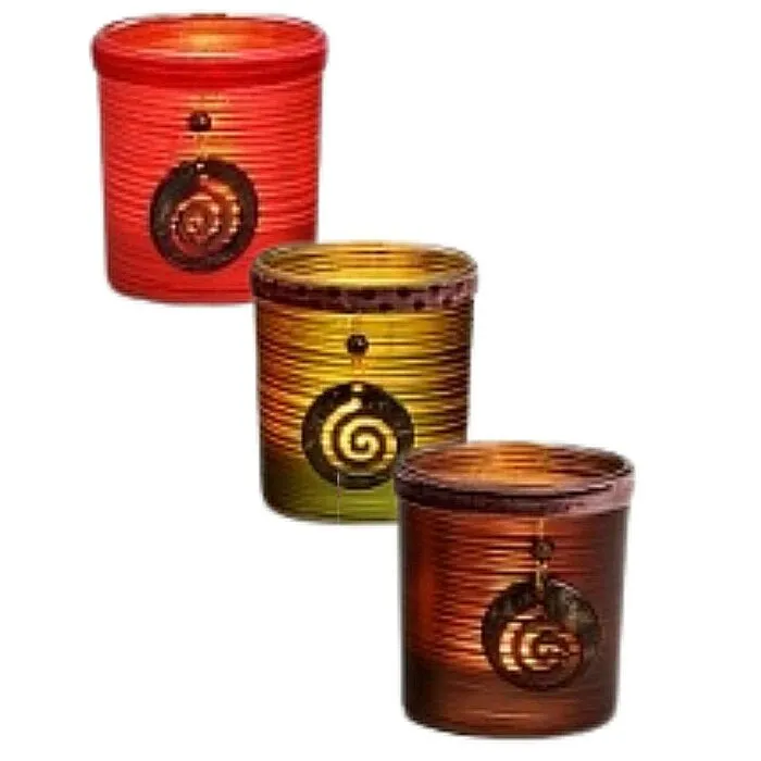 Theelichthouder met spiraal symbool