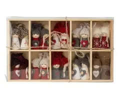 Houten kerstpoppetjes 20 stuks