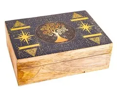 Fantasie houten kist levensboom