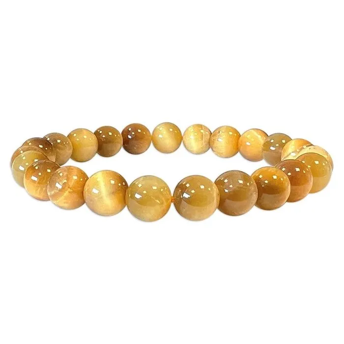 Gouden tijgeroog armband 8 mm - A kwaliteit