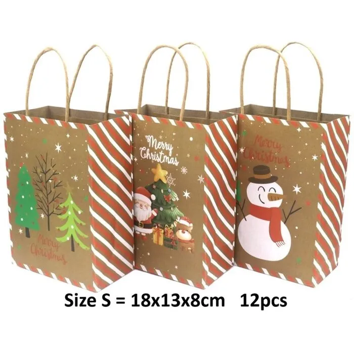 Cadeautasje Christmas 18x13x8cm - 12 stuks