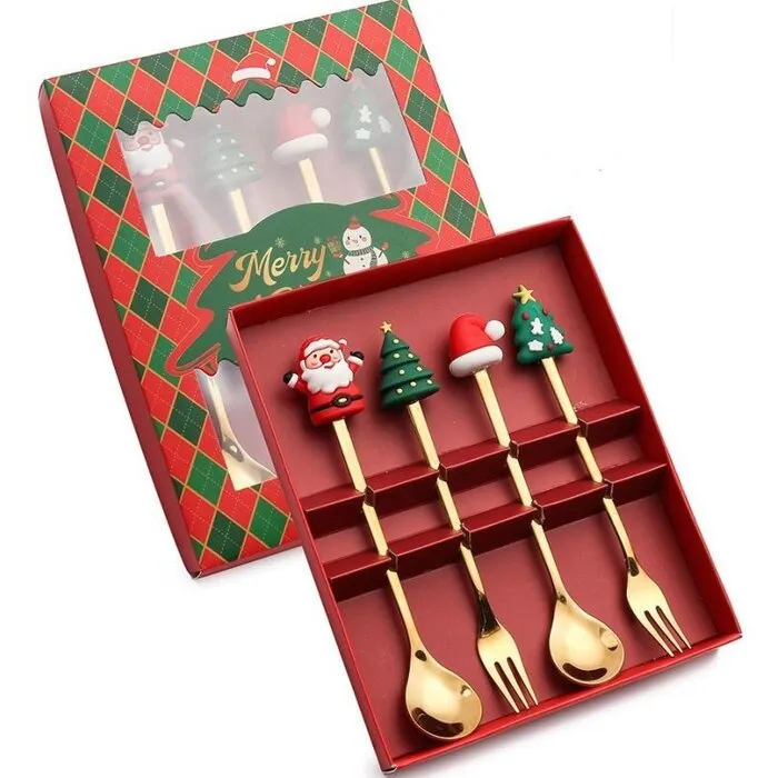 Kerst Bestek Set - 4-delig