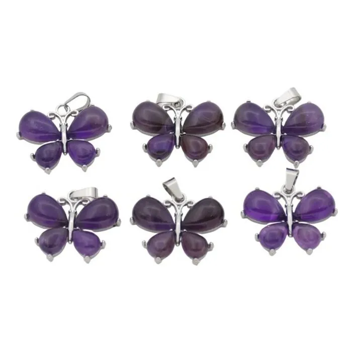 Amethist Vlinder Edelsteen Hanger