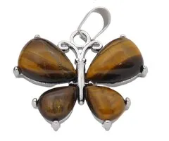 Tijgeroog Vlinder Edelsteen Hanger