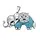 Turkoois Olifant Edelsteen Hanger