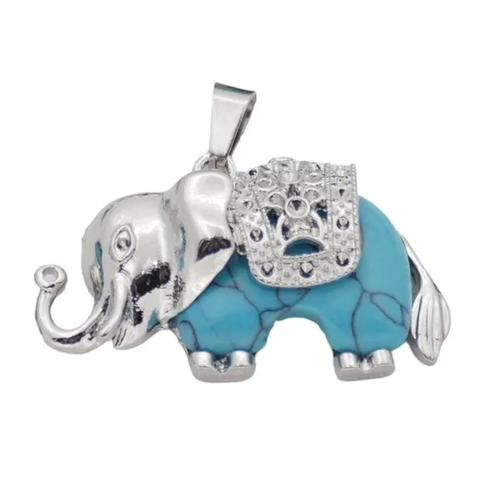 Turkoois Olifant Edelsteen Hanger