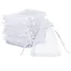 Organza zakje wit 9 x 11 cm