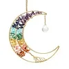 Suncatcher maan, levensboom en chakra stenen