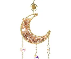 Suncatcher maan met roze maansteen