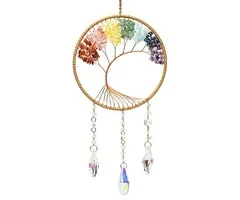 Suncatcher levensboom met chakra-stenen
