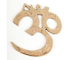 Om Wandsymbol Messing 8 cm