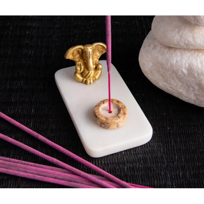Wierookhouder Ganesha marmer