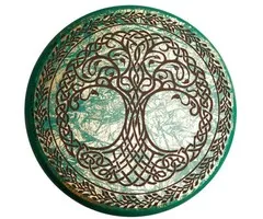 Energieplaat Levensboom Turquoise/Goud