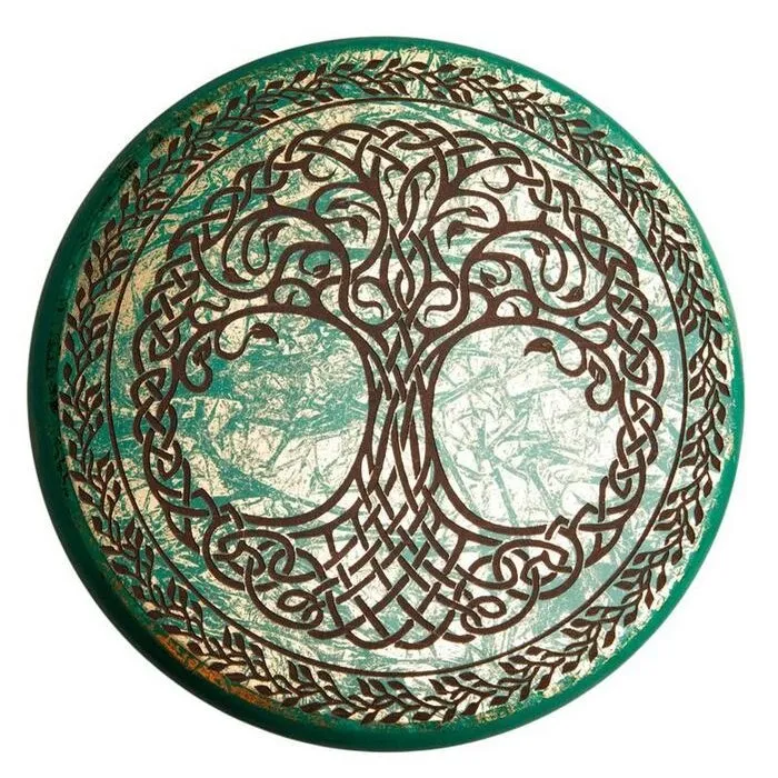 Energieplaat Levensboom Turquoise/Goud